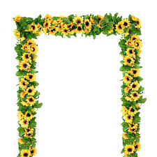 Coolmade 4 Pack Artificial Sunflower Garland Silk Sunflower Vine Artificial Flowers With Green Leaves Wedding Table Decor Walmart Com In 2020 Sunflower Baby Showers Sunflower Birthday Parties Sunflower Party