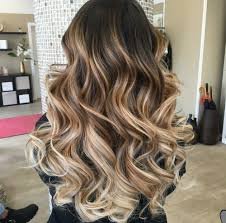 Woman with blonde ombre curled hair. Hi Lovely