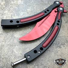 Csgo Balisong Butterfly Knife Red Slaughter Trainer Butterfly Knife Knife Survival Gear