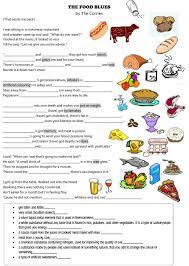 The balanced diet should include at least five portions of fruit and vegetable a day, and a mix of the food groups shown. Song Worksheet The Food Blues By The Corries