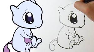 Dessiner facilement un pikachu kawaii. Como Dibujar Pokemon Mewtwo Kawaii Youtube