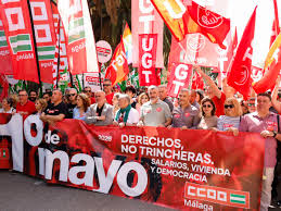 La izquierda abraza el Primero de Mayo en Málaga en el arranque de la campaña andaluza