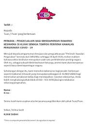 Surat rasmi terima kasih contoh rasmi suh. Klinik Sabah Kepada Mereka Yang Ingin Dapatkan Rawatan Facebook