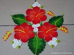 Easy Hibiscus Flower Rangoli Easy Rangoli Designs By Poonam Borkar Youtube Rangoli Designs Flower Flower Rangoli Rangoli Designs