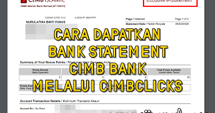 Selain untuk simpanan akaun ini juga sesuai untuk peniaga asingkan modal dan juga untung semasa meniaga tanpa perlu membuat akaun semasa. Cara Dapatkan Bank Statement Cimb Bank Melalui Cimbclicks Sii Nurul Menulis Untuk Berkongsi