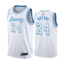 Kobe bryant was one of them. Kobe Bryant 24 Los Angeles Lakers White City Edition New Blue Silver Logo 2020 21 Jersey