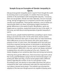 Gender Inequality In Sports Essays Performance Professional