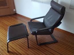 Ikea Poang With Ottoman Black Leather Relaxsessel Relaxen Sessel