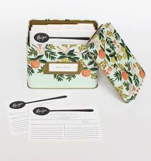 Thanksgiving Necessities Recipe Card Boxes Floral Recipe Box Tin Recipe Box