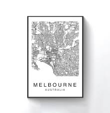 Melbourne Map Print Melbourne Map Poster Wall Art City Map Etsy City Map Art Street Map Art Map Print