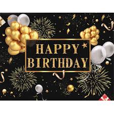 See more ideas about happy birthday man, happy birthday, happy birthday greetings. Black And Gold Balloons Happy Birthday Backdrop Golden Glittering Sparkling Stars Men Women 30th 40th 50th 60th Bday Party Decorations Background Photo Booth Banner Sale Banggood Com Sold Out Arrival Notice Arrival Notice