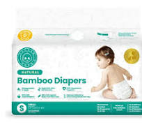 Little Toes Disposable Natural Bamboo Diapers and Pull-Ups | Go Green | 36  Pack - Small Diapers (Babies Weight 6.5-17 lbs)