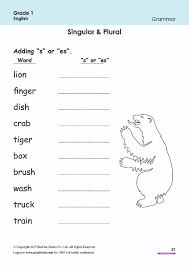 Grade 1 english worksheets pdf. Singular Plural Worksheets For Grade 1 Www Grade1to6 Com