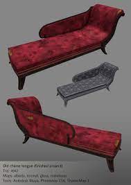 Antique chaise lounge seat 100 years old. Artstation Old Chaise Longue Finished Project Lana Zorina