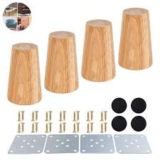 4 Stuck Holz Sofafusse 8cm 20cm Mobelfusse Holz Mobelfusse Aus Eiche Fur Sofa Schrank Und Bett Mit Schrauben Und Filzgleiter Ger Mobelfusse Gleiter Mobelbeine