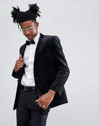 Asos Skinny Blazer In Textured Black Velvet Black Menshairstyles Cool Hairstyles Decent Hairstyle Asian Men Hairstyle