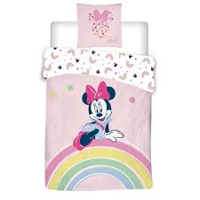 Plus le nombre de fils/cm² est élevé, plus le tissage est de qualité. Minnie Parure De Lit Housse De Couette 140x200 Taie D Oreiller 63x63 Arc En Ciel Minnie Decokids Tous Leurs Heros