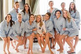 Set Of 16 Bridesmaid Gift Button Down Shirts Monogram Bridal Etsy Bridal Party Getting Ready Bridal Party Shirts Bridesmaid Button Down Shirt