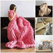 Diy Super Chunky Knit Blanket By Anna Mo Super Chunky Knit Blanket Chunky Knit Blanket Super Chunky Knit