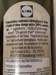 Huile D Olive Vierges Extra Saveur Ail Lidl
