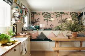 Un Fabuleux Papier Peint Exotique Pour Une Fabuleuse Cuisine Anglaise Planete Deco A Homes World Coin Salle A Manger Maison Papier Peint