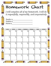 Homework Classwork Behavior Chart