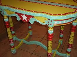 Hand Painted Whimsical Table Circus Days By Whimsicalfurniture 435 00 Whimsical Painted Furniture Whimsical Furniture Painted Furniture
