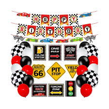 The kids can fuel up at the beverage station! Race Car Birthday Party Decoration Set Racing Birthday Banner Checkered Flags Balloons For Boys Let S Go Racing Party Supplies Buy Racing Car Themed Party Supplies Racing Car Decorations Cars Party Product On Alibaba Com