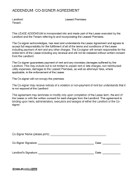 This type of addendum can be used if your original lease agreement is a bit. Lease Co Signer Agreement Ezlandlordforms