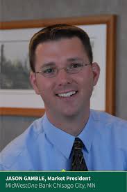 Jason Gamble started with MidWestOne in Chisago City, MN in 2007. During  his tenure, he has not only been a leader at the bank, but also in his  community. Most recently, Jason