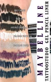 Москва, духовской переулок, д.17, стр.11, makeup tattoo shop. Maybelline Tattoostudio Gel Pencil Liner Swatches Review Drugstore Eyeliner Gel Pencil Maybelline