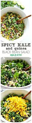 Spicy Kale And Quinoa Black Bean Salad The Glowing Fridge Food Healthy Vegan Bean Salad