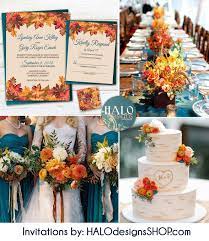 Rustic Fall Wedding Invitation Orange Teal Wedding Etsy Teal Wedding Invitations Fall Wedding Invitations Rustic Fall Wedding