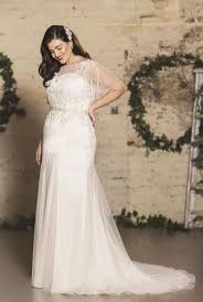 Delicate Deco Inspired Beading Brings 1920s Flair To This Fluid Plus Size Bridal Gown With Tulle Sleeves For A Touch Of Glam Wedding Dresses Wedding Dresses Plus Size Cheap Wedding Dress