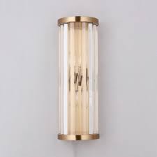 With such a wide selection of wall sconces for sale, from brands like innovations lighting, hudson valley lighting, and toltec lighting, you're sure to find. Rectangle Cylinder Bathroom Wall Sconce Clear Crystal 2 Lights Contemporary Sconce Light In Brass Beautifulhalo Com