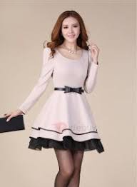 فساتين قصيرة ناعمة ٢٠١٧ فساتين بأكمام طويلة Casual Dresses Fashion Sweet Dress
