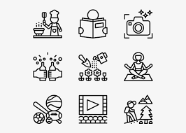 Free black icons available in png, ico, gif, jpg and icns format. Hobbies 36 Icons Design Vector Icon Png Image Transparent Png Free Download On Seekpng