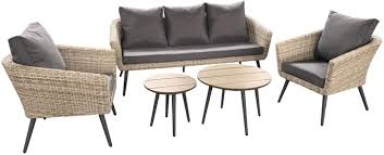 salon de jardin noumea en resine tressee coussin gris salon de jardin mobilier jardin