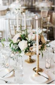 Clean And Elegant Idea But Too Simple Round Tables Will A Small Floral Arrangement Surrounded B Round Wedding Tables Elegant Wedding Centerpiece Wedding Table