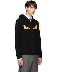 Fendi Wool Black Monster Eyes Hoodie For Men Lyst