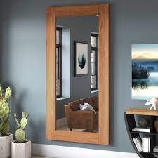 84'' h x 49'' w x 3'' d; Union Rustic Nicolas Modern Shaker Distressed Wood Full Length Mirror Reviews Wayfair