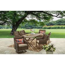 Better Homes And Gardens Hawthorne Park Patio Dining Set Outdoor Cushioned Wicker 7 Piece Walmart Com In 2020 Patio Dining Set Patio Dining Better Homes And Gardens