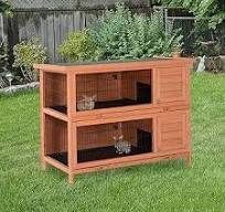 Amazon.com: PawHut 54" 2-Story Large Rabbit Hutch Bunny Cage ...