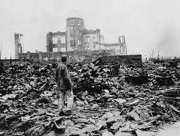 Man Looks Over The Expanse Of Ruins Left The Explosion Of The Atomic Bomb On August 6 1945 In Hiroshima Japan Hiroshima Bombing Hiroshima Hiroshima Nagasaki