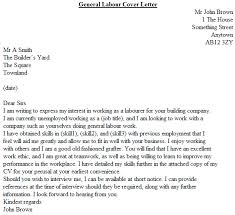 General Labour Cover Letter Example Icover Org Uk
