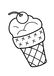 Helado Kawaii Para Colorear