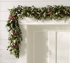 And it's neutral, elegant green colors make it next it was time to fill in the remaining open spaces on the wreath with the eucalyptus and ice the last final touch was adding a few white berries. Fresh Holiday Eucalyptus Berry Garland Pottery Barn