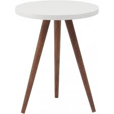 The combination of rustic pallets and steel legs makes this diy wooden pallet side table you can make within a day and enjoy in your bedroom or living room spaces. Buy Three Leg Wooden And White Side Table From Fusion Living