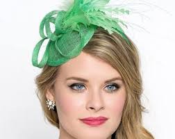 Buy Emerald Green Button Percher Style Fasinator With Beading Online in  India