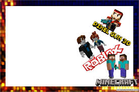 Pixel style theme game party supplies minecraft birthday decorations,1 happy birthday banner,6 hanging whirlpools cards ,for kids boys and girls themes $9.99 $ 9. Pixel Gum 3d Roblox And Minecraft Free Printable Invitations Oh My Fiesta For Geeks